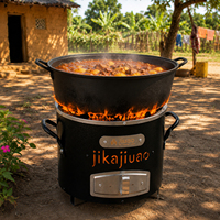 Réchaud à charbon portable en acier inoxydable, sans fumée, à haut rendement énergétique, pour cuisine familiale africaine, maison et camping