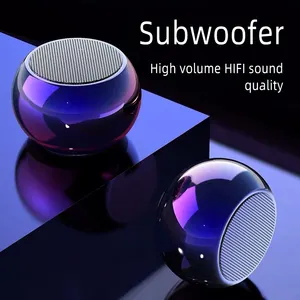 M3 Speaker Nirkabel Warna-warni 3D, Audio Kecil Mini Rumah Portabel Luar Ruangan Stereo Subwoofer Bulat Volume Tinggi