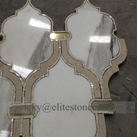 Mosaïque en pierre naturelle, carrelage décoratif, marbre, crédence de cuisine, mur de salle de bain, mosaïque grise et blanche