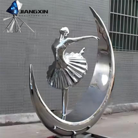 Sculpture de Danseuse en Acier Inoxydable Personnalisée, Statue d'Art Métallique Moderne pour Décoration Intérieure et Extérieure