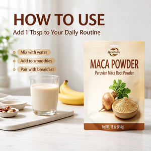 Poudre de racine de maca péruvienne pure naturelle OEM ODM 16oz (454g), non-OGM, végétalienne, sans gluten, sans additifs ni composants artificiels - Product Image 4