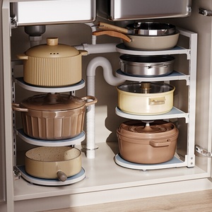 Kinno Best Design Kitchen Sink Multi-Layer Stainless <strong>Steel</strong> Stove <strong>Top</strong> Pot Cover Layered Pot Storage Cabinets and <strong>Shelving</strong> - Product Image 1