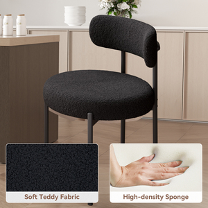 Silla de Comedor Moderna y Ligera con Tapicería de Terciopelo, Respaldo Curvo, Estructura Metálica Reforzada, Ecológica, para Almacén o Parque - Product Image 4