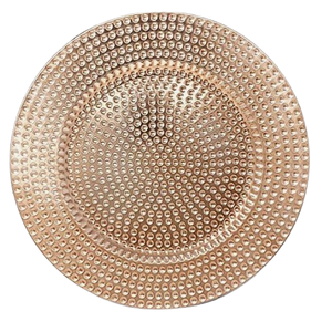 Plato de Presentación de Metal Martillado de Lujo, Chapado en Oro, Decoración Elegante para Bodas, Plato Redondo para Servir en Eventos de Alta Cocina, Plato Personalizado - Product Image 2