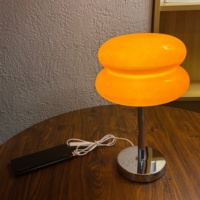 Lampe de table moderne en verre en forme de hamburger, alimentée par USB, 3 couleurs réglables, 5W, style Bauhaus, orange