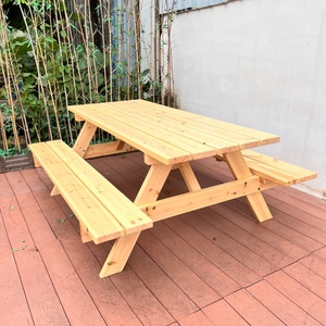 Tự Nhiên Đồ Nội Thất Ngoài Trời Rắn Gỗ Thông Dã Ngoại Bảng Và Băng Ghế 180Cm Chiều Dài Cho Thương Mại Khu Vườn Công Viên & Quán Cà phê - Product Image 4