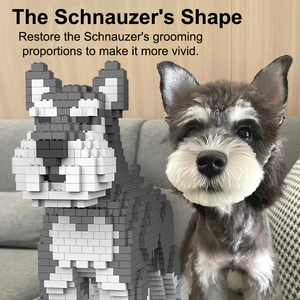 Jouets pour chiens Schnauzer 1:1 à succès, série d'animaux, ensembles de blocs de construction, briques de construction DIY, jouet en blocs 3D, cadeau pour enfants - Product Image 3