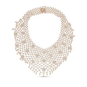 Collier ras du cou en argent 925 fait main avec moissanite, motif floral, design spécial, élégant, pour mariée, mariage, fête, bijoux de mode - Product Image 1