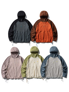 Série <span class=keywords><strong>Montagne</strong></span> – Sweat à capuche unisexe mi-zippé en polaire nuage color-block, avec cordon <span class=keywords><strong>de</strong></span> serrage, isolant thermique, coupe ample, manches raglan, pour l'extérieur - Product Image 1