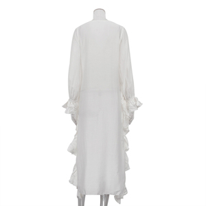 Abbigliamento moda ultimo Design elegante camicetta a maniche lunghe Top estivo 2025 donna donna bianco <span class=keywords><strong>con</strong></span> <span class=keywords><strong>volant</strong></span> Top Para Mujeres - Product Image 5