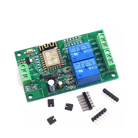Fuente de alimentación de 5V/8-80V, módulo de relé dual ESP8266WIFI, placa de desarrollo ESP-12F, desarrollo secundario