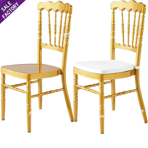 Sillas de Banquete Apilables de Metal Dorado para Restaurante, Suministros al por Mayor para Fiestas, Recepciones y Ceremonias - Product Image 1