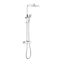 Meilleur ensemble de douche thermostatique en acier inoxydable chromé poli avec colonne de douche à jet doux effet pluie en céramique pour usage hôtelier