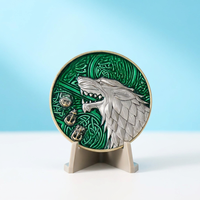 Moneda Conmemorativa Personalizada 3D de Lobo Rugiente, Aleación de Zinc, Esmalte Verde, Insignia Animal para Premio de Trabajo en Equipo Corporativo