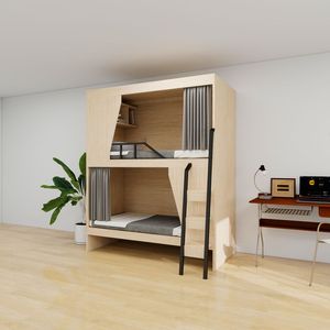 <span class=keywords><strong>Cama</strong></span> Alta de Madera Tamaño Completo con Diseño de Cápsula - <span class=keywords><strong>Cama</strong></span> Moderna que Ahorra Espacio para Dormitorios en Apartamentos y Escuelas - Product Image 1