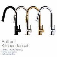 Robinet de cuisine en acier inoxydable 304 de couleur blanche, mitigeur automatique avec capteur tactile, robinet de lavabo à extraction automatique