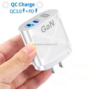 อะแดปเตอร์แปลงไฟแบบพกพา USB+Type C 65W Gan ช่องเสียบคู่ สำหรับ iPhone13 Pro Max รองรับการชาร์จเร็วแบบ PD - Product Image 1