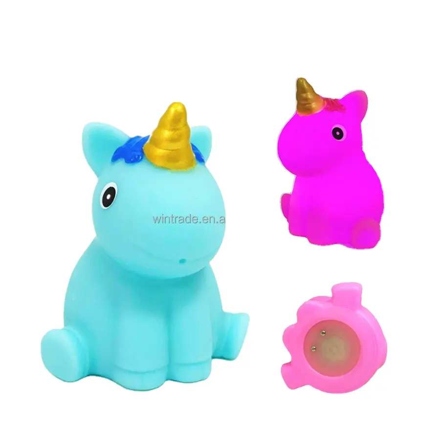 Jouets de bain clignotant Led pour filles, pièces, animal, écologique, jouets de douche pour bébé, licorne, de baignoire en plastique, vrac