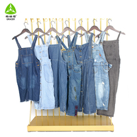 Vêtements d'occasion en balles, vêtements pour filles et femmes, jeans, jupes, robes en denim, robes à bretelles, été pour femmes adultes, lot coloré, tailles mixtes