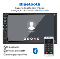 Reproductor de Audio Estéreo para Auto MP5 de 7 Pulgadas, Reproductor Universal de Música y Video FM con Bluetooth, USB, 12V y Cámara de Reversa de 8 LED