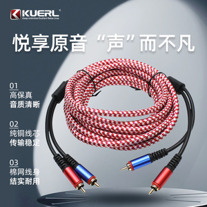 Kuerl RCA สายเคเบิลวิดีโอเสียง PVC ถักขั้วต่อตัวผู้-ตัวผู้สำหรับระบบเสียงและวิดีโอในรถยนต์ - Product Image 5