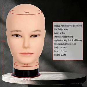 หัวหุ่นชายหัวล้านสำหรับจัดแต่งทรงผมมืออาชีพ วิกผมสำหรับผู้ชาย รอบศีรษะใหญ่ หัวหุ่นผู้หญิงพร้อมขาตั้งวิก - Product Image 6