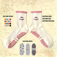 Chaussettes de Pilates antidérapantes longues et durables en coton POPSOX pour femmes, chaussettes de sport athlétiques, chaussettes tube personnalisées pour jeunes groupes de yoga