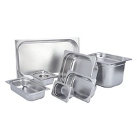 Edelstahl Gas-Dampfgarbehälter 1/6 1/9 Buffet-Server 13L Fassungsvermögen Restaurant Hotel Catering Speisenwärmer