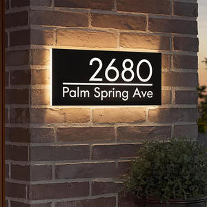 אור השמש מופעל על ידי 3d חוט אחורי מתכת צף מספרים חזית שם דלת קישוט עבור פרסום בניין - Product Image 2