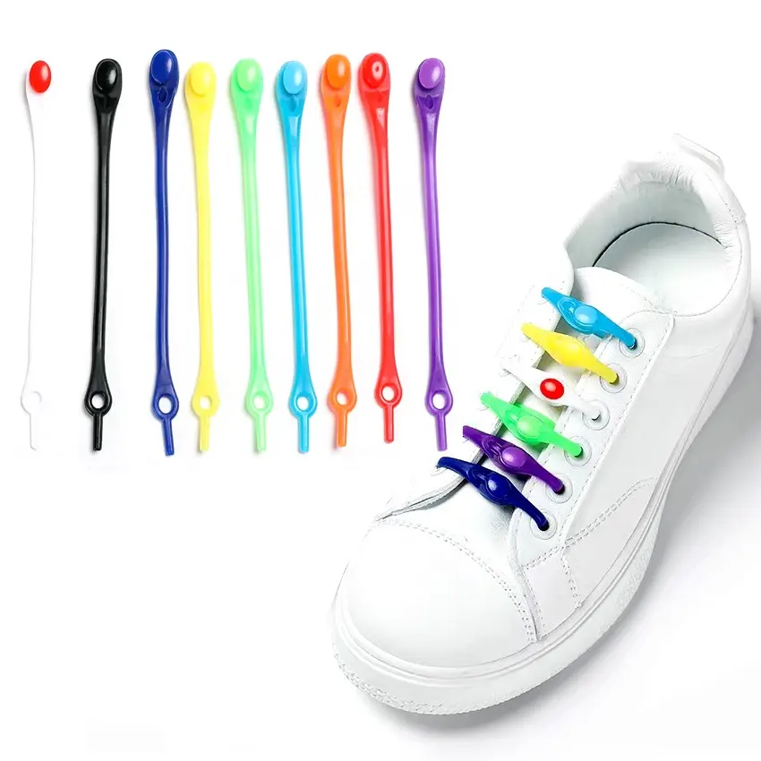 New Fashion Hot-selling No Tie Shoelaces Silicone Shoe Laces Lazy Multicolor Shoe Laces, One Size Fits All, Unisex HA01531