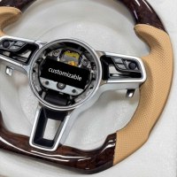 Volante de coche de madera de melocotón Beige personalizado adecuado para Porsche 958 970 971 Panamera Cayenne modelo antiguo a nuevo modelo Volant