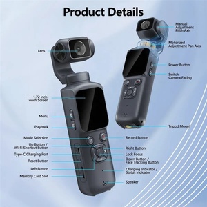 Cámara Deportiva de Bolsillo 4K de 1.72'' y 60FPS, Cámara Digital de Mano con Gimbal y Estabilización, Cámara de Acción para Viajes y Transmisión en Vivo - Product Image 5
