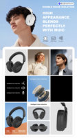 Audífonos Over-Ear Color Naranja Quemado, Diseño de Tela Premium, Llamadas Nítidas, Cancelación de Ruido Activa (ANC) para Trabajo Remoto