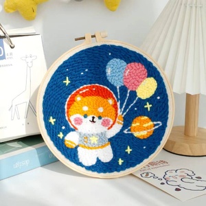 Kit de broderie au point de croix DIY personnalisable pour adultes, femmes, décoration intérieure, motif Starry Girl, travaux manuels sur tissu - Product Image 1