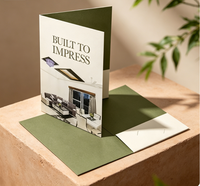 Carpeta de Presentación de 9x12 Pulgadas con 2 Bolsillos, Diseño Personalizado, para Documentos, Productos, Negocios, Certificados Escolares, Archivadores de Documentos