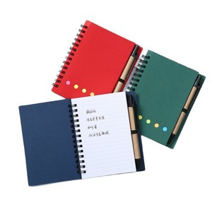 Carnet à spirale en papier kraft avec bloc-notes adhésifs réutilisables, autocollants N Times Notice et stylo – Reliure spirale personnalisable – Vente en gros - Product Image 6