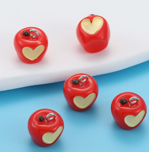 Charmes <span class=keywords><strong>de</strong></span> fruits <span class=keywords><strong>de</strong></span> simulation <span class=keywords><strong>de</strong></span> mode haut <span class=keywords><strong>de</strong></span> gamme, artisanat en résine 3D orange cerise avec accessoires à crochet, artisanat en résine à coller au réfrigérateur - Product Image 5