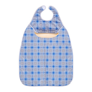 Bavoir en silicone pour adultes, bleu foncé, en tissu maillé, imperméable, résistant aux taches, détachable pour adultes - Product Image 1