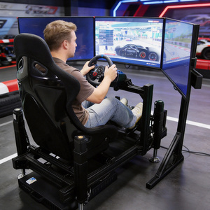 Simulador de Conducción de Autos de Carreras con Movimiento en 3 Ejes, Silla de Juego con Volante y Pedales - Product Image 1