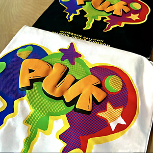 OEM 100% Cotton Plain Oversized 280GSM Tee Drop Shoulder Heavyweight T-shirt Custom 3D Foam Puff Print Logo <b>Tshirts</b> for Men - Product Image 3