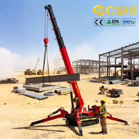 Mini-grue araignée de 12 tonnes avec flèche télescopique de 21 m, chenilles hydrauliques et capacité de rotation à 360°
