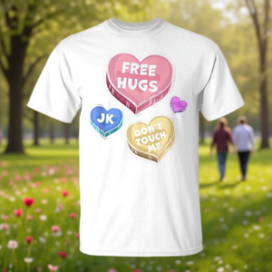 T-shirt débardeur Saint-Valentin Cœurs – Câlins Gratuits, Moi, je plaisse ! Ne me touchez pas – Vêtements Promotionnels - Product Image 3