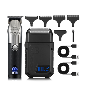 New Arrival Men's Professional Barber Rechargeable Foil Shaver Hair Clippers <b>Trimmer</b> Set USB Power for Use Shaver Set - Product Image 1
