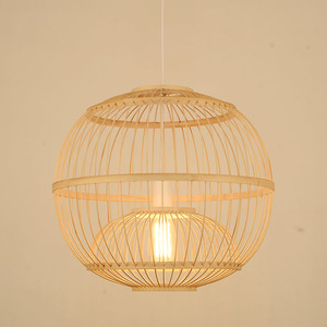 Lampe suspendue en bambou de forme ovale, lumière LED, hôtel, maison d'hôtes, chambre à coucher, salon, salon de thé, cour, luminaire - Product Image 4