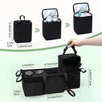 Organisateur de poussette double Bob Duallie 2, porte-gobelets isothermes, sac isotherme, Baby Jogger City Mini GT2, matériau polyester, fermeture éclair