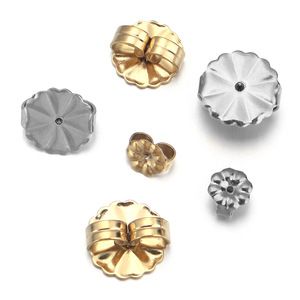 Stainless Steel Flower Ear <b>Backs</b> Plated Gold <b>Silver</b> For <b>Earring</b> Making Jewelry Findings 039 - Product Image 5