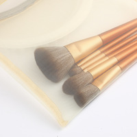 Vente en gros 3 en 1 Pochette en maille transparente bon marché Organisateur de pinceaux de maquillage Ensemble promotionnel de 3 pièces Mini pochette à cosmétiques à fermeture éclair en maille