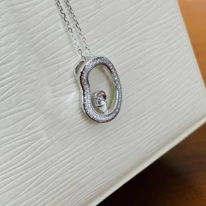 Pendentif en argent simple à faire soi-même 31316 avec perles rondes de 8 à 10 mm, support en argent S925, accessoires de perles vides à faire soi-même pour collier - Product Image 2