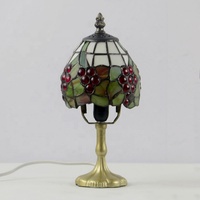 Lámpara de Mesa LED Simple de Estilo Europeo LongHuiJing de 6 Pulgadas con Vidrio Tintado con Diseño de Uvas para Decoración de Sala de Estar y Dormitorio, Hecha a Mano