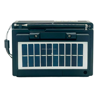 Radio portable solaire Eletree MD-969S AM/FM/SW avec haut-parleur pliable à gros boutons, chargeur CC, lampe de poche en plastique